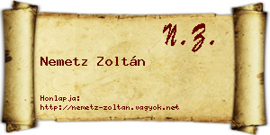 Nemetz Zoltán névjegykártya